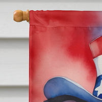 Border Collie Patriotic American House Flag