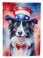 Border Collie Patriotic American House Flag