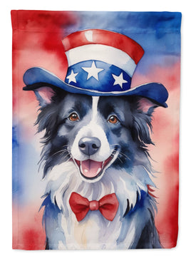 Border Collie Patriotic American House Flag