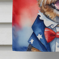 Border Terrier Patriotic American House Flag