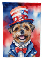 Border Terrier Patriotic American House Flag