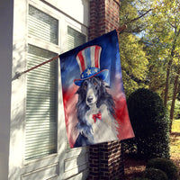 Borzoi Patriotic American House Flag