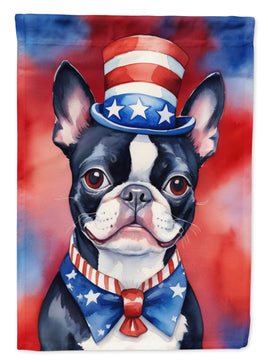 Boston Terrier Patriotic American House Flag