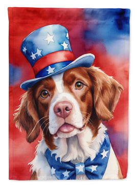 Brittany Spaniel Patriotic American House Flag