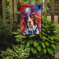 Brittany Spaniel Patriotic American Garden Flag