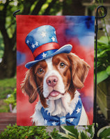 Brittany Spaniel Patriotic American Garden Flag