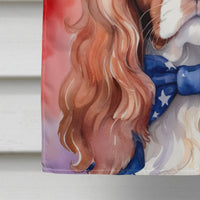 Cavalier Spaniel Patriotic American House Flag