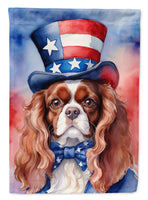 Cavalier Spaniel Patriotic American House Flag