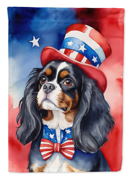 Cavalier Spaniel Patriotic American House Flag