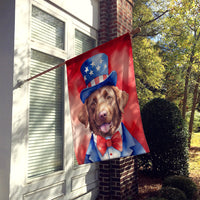 Chesapeake Bay Retriever Patriotic American House Flag