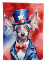 Chinese Crested Patriotic American House Flag