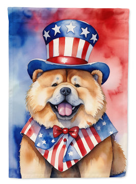 Chow Chow Patriotic American House Flag