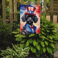 Black Poodle Patriotic American Garden Flag