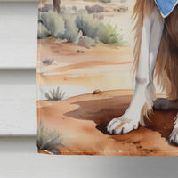 Afghan Hound Cowboy Welcome  House Flag