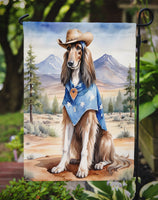 Afghan Hound Cowboy Welcome  Garden Flag