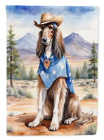 Afghan Hound Cowboy Welcome  Garden Flag