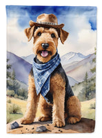 Airedale Terrier Cowboy Welcome Garden Flag