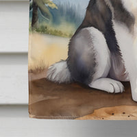 Alaskan Malamute Cowboy Welcome House Flag