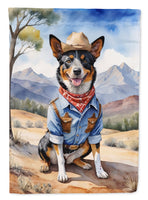 Australian Cattle Dog Cowboy Welcome House Flag