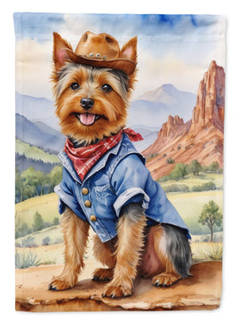 Australian Terrier Cowboy Welcome House Flag