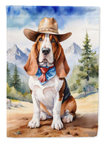 Basset Hound Cowboy Welcome House Flag