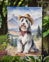 Bearded Collie Cowboy Welcome Garden Flag