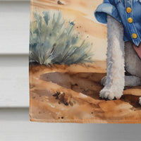 Bedlington Terrier Cowboy Welcome House Flag