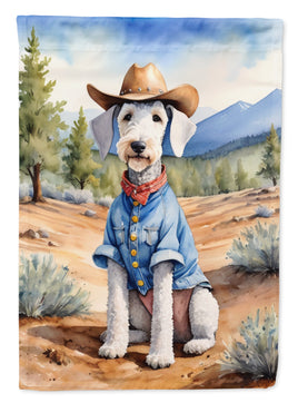 Bedlington Terrier Cowboy Welcome House Flag