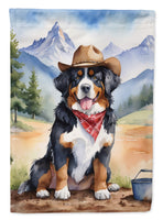 Bernese Mountain Dog Cowboy Welcome House Flag