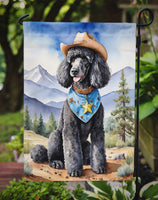 Black Poodle Cowboy Welcome Garden Flag