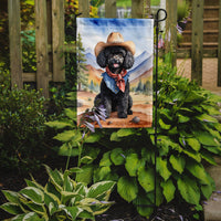 Black Poodle Cowboy Welcome Garden Flag