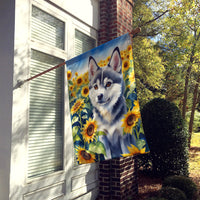 Alaskan Klee Kai in Sunflowers House Flag