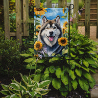 Alaskan Malamute in Sunflowers Garden Flag