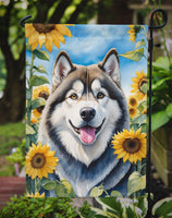 Alaskan Malamute in Sunflowers Garden Flag