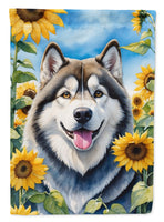 Alaskan Malamute in Sunflowers Garden Flag