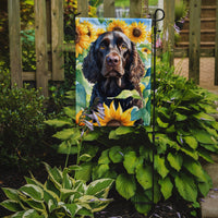 American Water Spaniel in Sunflowers Garden Flag