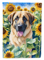 Anatolian Shepherd in Sunflowers Garden Flag