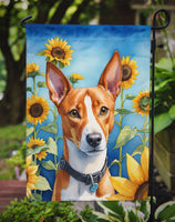 Basenji in Sunflowers Garden Flag