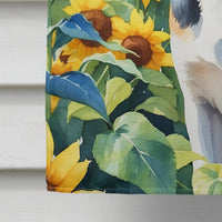 Beagle in Sunflowers House Flag