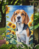 Beagle in Sunflowers Garden Flag