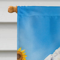 Bedlington Terrier in Sunflowers House Flag