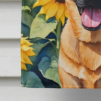 Belgian Malinois in Sunflowers House Flag