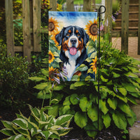 Bernese Mountain Dog in Sunflowers Garden Flag