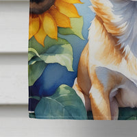 Chihuahua in Sunflowers House Flag