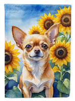 Chihuahua in Sunflowers House Flag