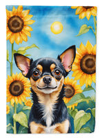 Chihuahua in Sunflowers House Flag