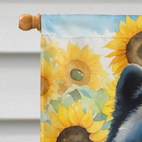 Chow Chow in Sunflowers House Flag