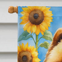 Chow Chow in Sunflowers House Flag