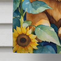 Chow Chow in Sunflowers House Flag