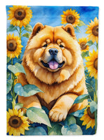 Chow Chow in Sunflowers House Flag